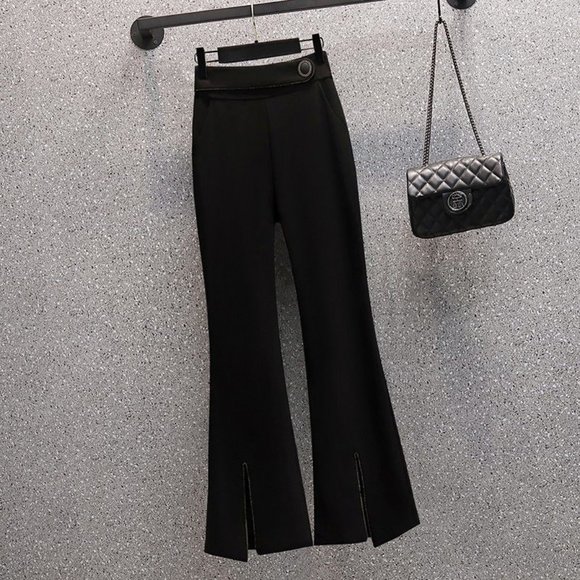 New Elegant Women's Velvet Pants and Chiffon Top Two-piece Set - Picture 1 of 3